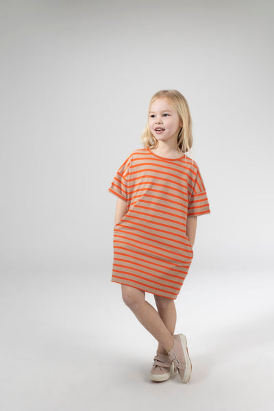 T-Shirt Dress Coral Stripe