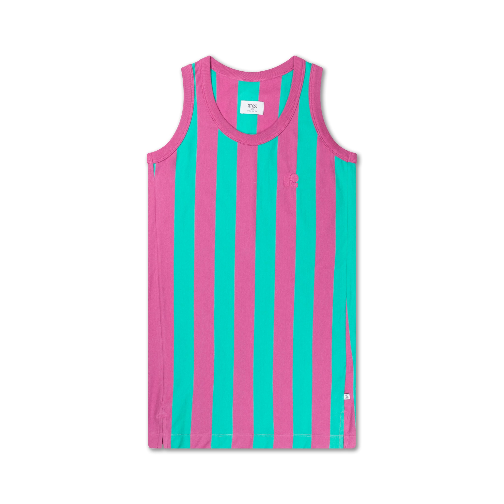 Singlet Dress – azure block stripe