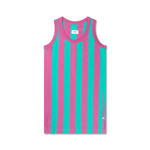 Singlet Dress – azure block stripe