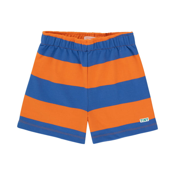 Tiny Stripes Short – tangerine/ultramarine