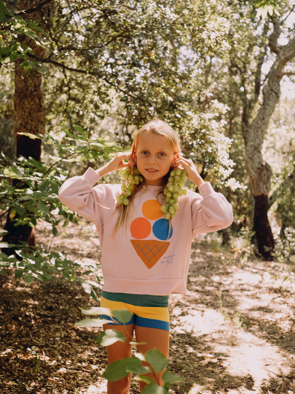 Stripes Short – tangerine/almond/pistachio