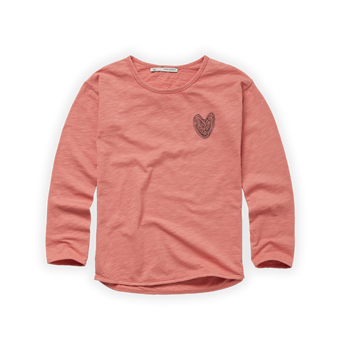 Longsleeve T-Shirt Heart faded rose
