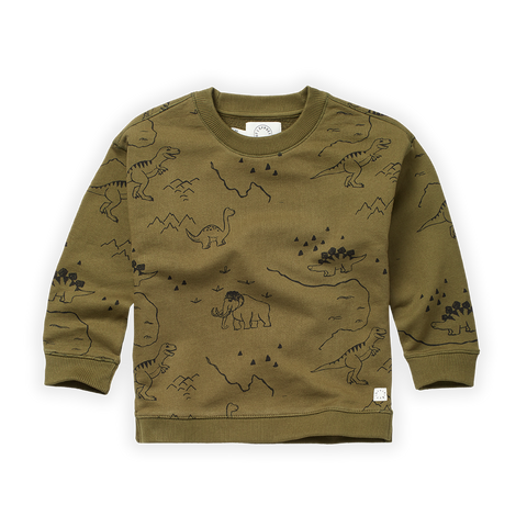Sweatshirt Dino Print khaki