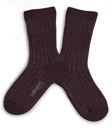 Glitzersocken Victoire Aubergine