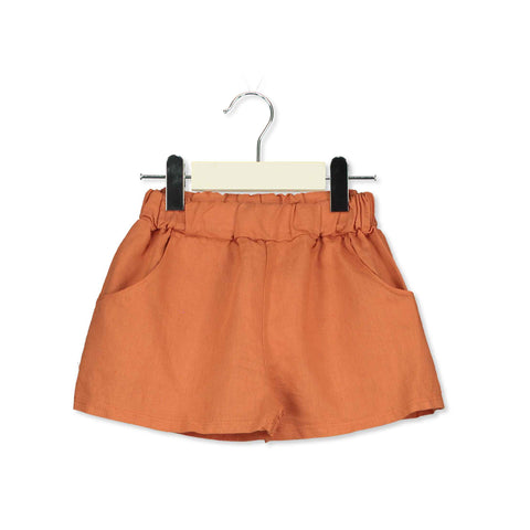 Linen Wide Shorts – orange