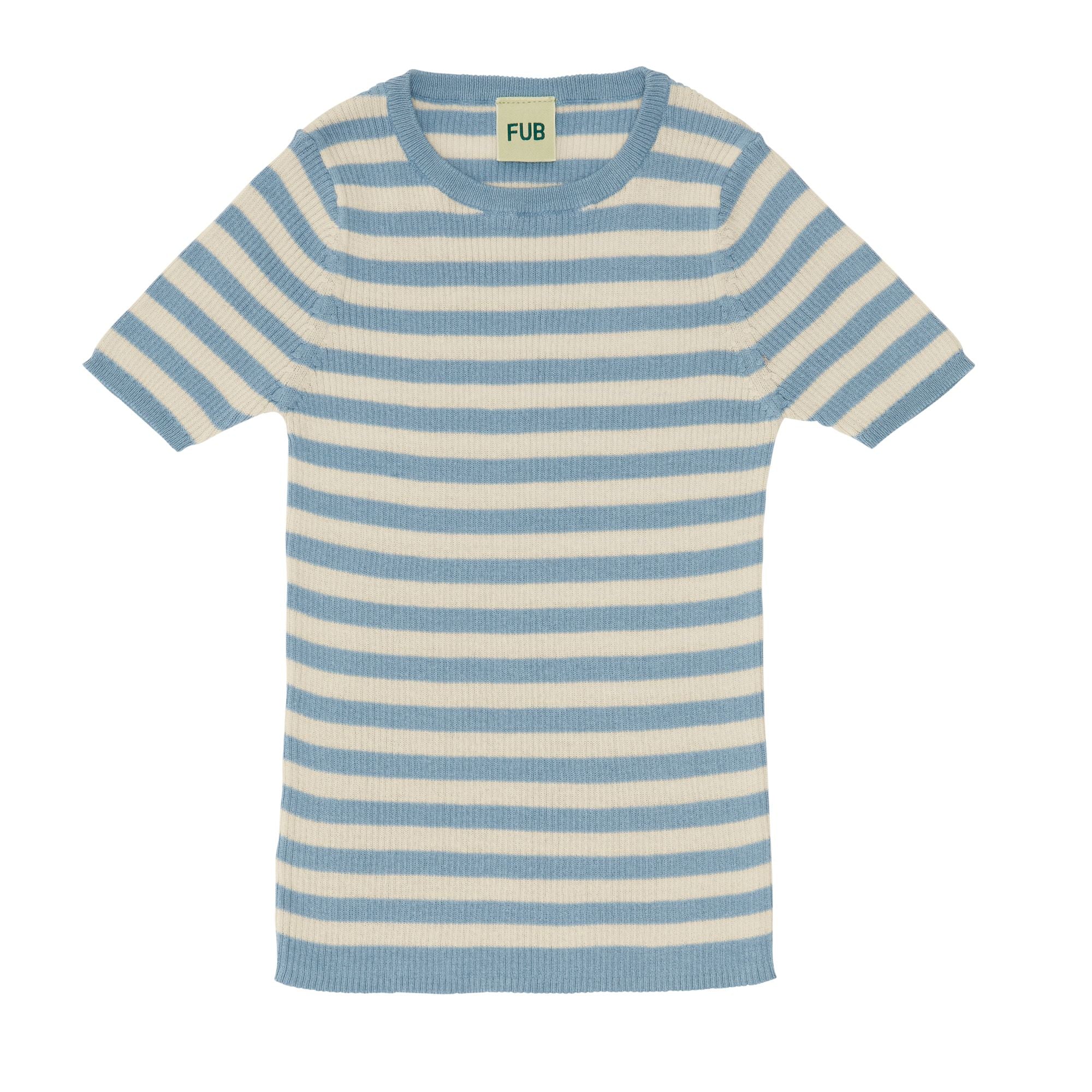 Rib Tee cloudy blue/ecru