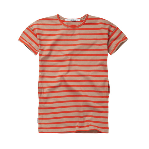 T-Shirt Dress Coral Stripe